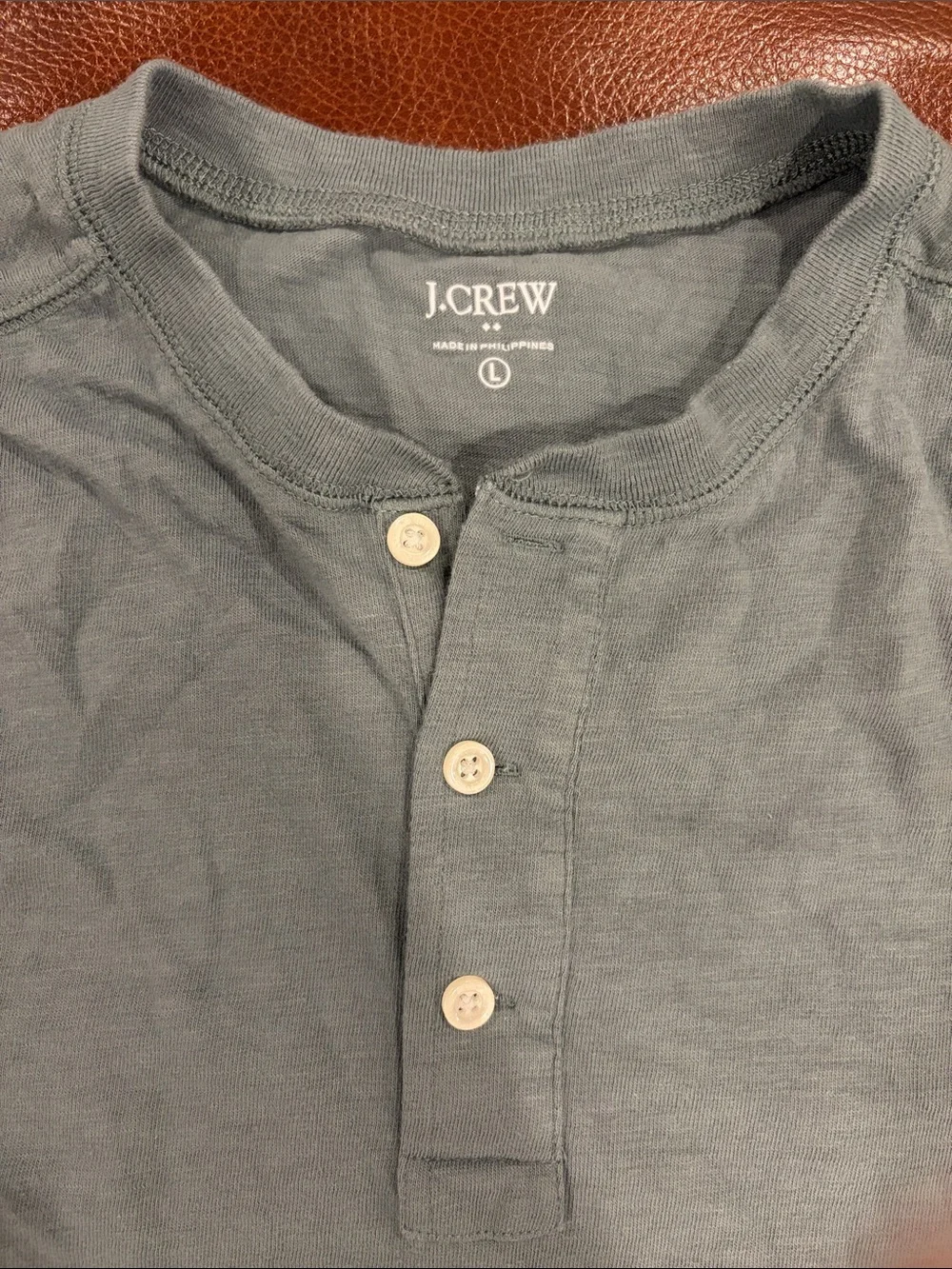 J. Crew Men's Long-Sleeve Henley - Pale Green